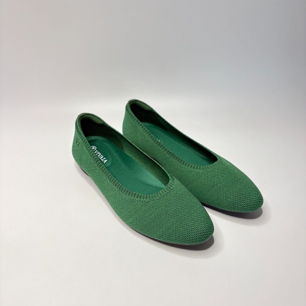 VIVAIA Margot 2.0 Green Knit Flats Size EU38/US 7-7.5 Work/Commute/Comfy